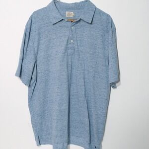 Faherty Polo Shirt Mens Short Sleeve Pocket XL Blue Made in India